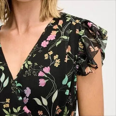 Fluttered Sleeve Maxi Dress