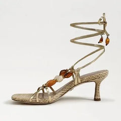 Paloma Kitten Heel Wrap Sandal
