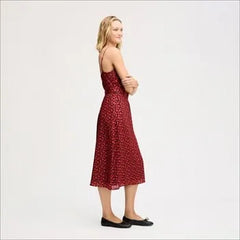 Red Hearted Belted Maxi Dress