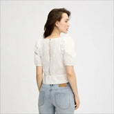 Short Sleeve Peasant Top