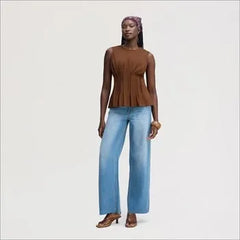 Sleeveless Pleat Top