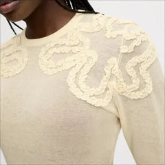 Long Sleeve Ruffle Detail Sweater