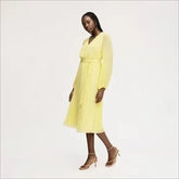 Long Sleeve Plisse Maxi Dress