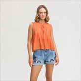 Sleeveless Tuck Tank