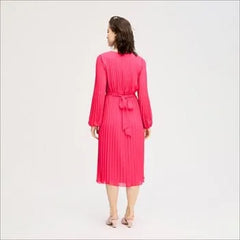 Long Sleeve Plisse Maxi Dress