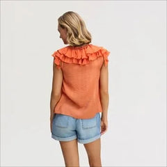 V-Neck Ruffle Tank