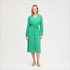 Long Sleeve Plisse Maxi Dress