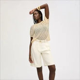 Stretch Lace Short Sleeve Top