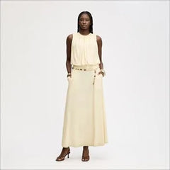 Gathered Midi Skirt