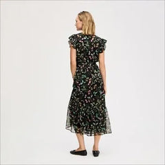 Fluttered Sleeve Maxi Dress