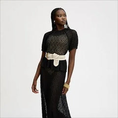 Stretch Lace Short Sleeve Top