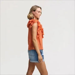 V-Neck Ruffle Tank