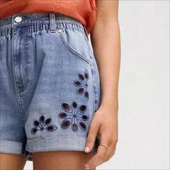 Embroidered Paperbag Short