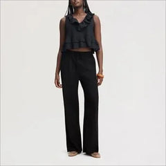 Drawstring Wide Leg