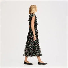 Fluttered Sleeve Maxi Dress