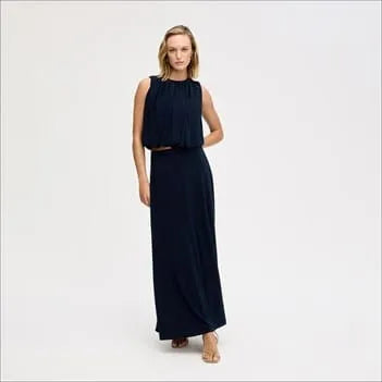 Gathered Midi Skirt
