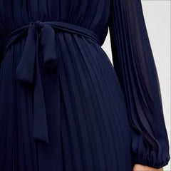 Long Sleeve Plisse Maxi Dress