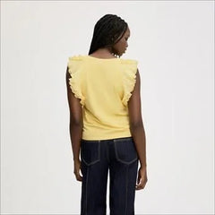 Pleated Ruffle Sleeveless Top