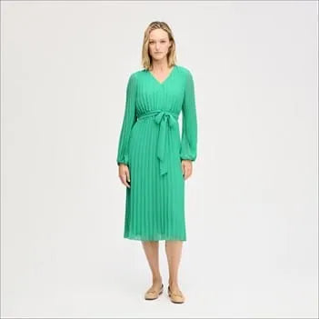 Long Sleeve Plisse Maxi Dress