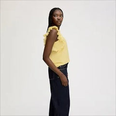 Pleated Ruffle Sleeveless Top