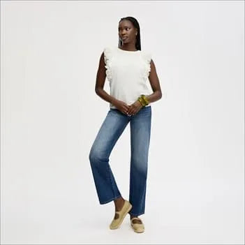 Pleated Ruffle Sleeveless Top
