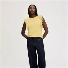 Pleated Ruffle Sleeveless Top
