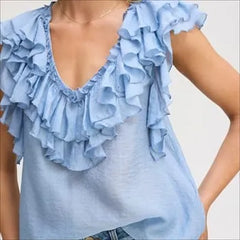 V-Neck Ruffle Tank
